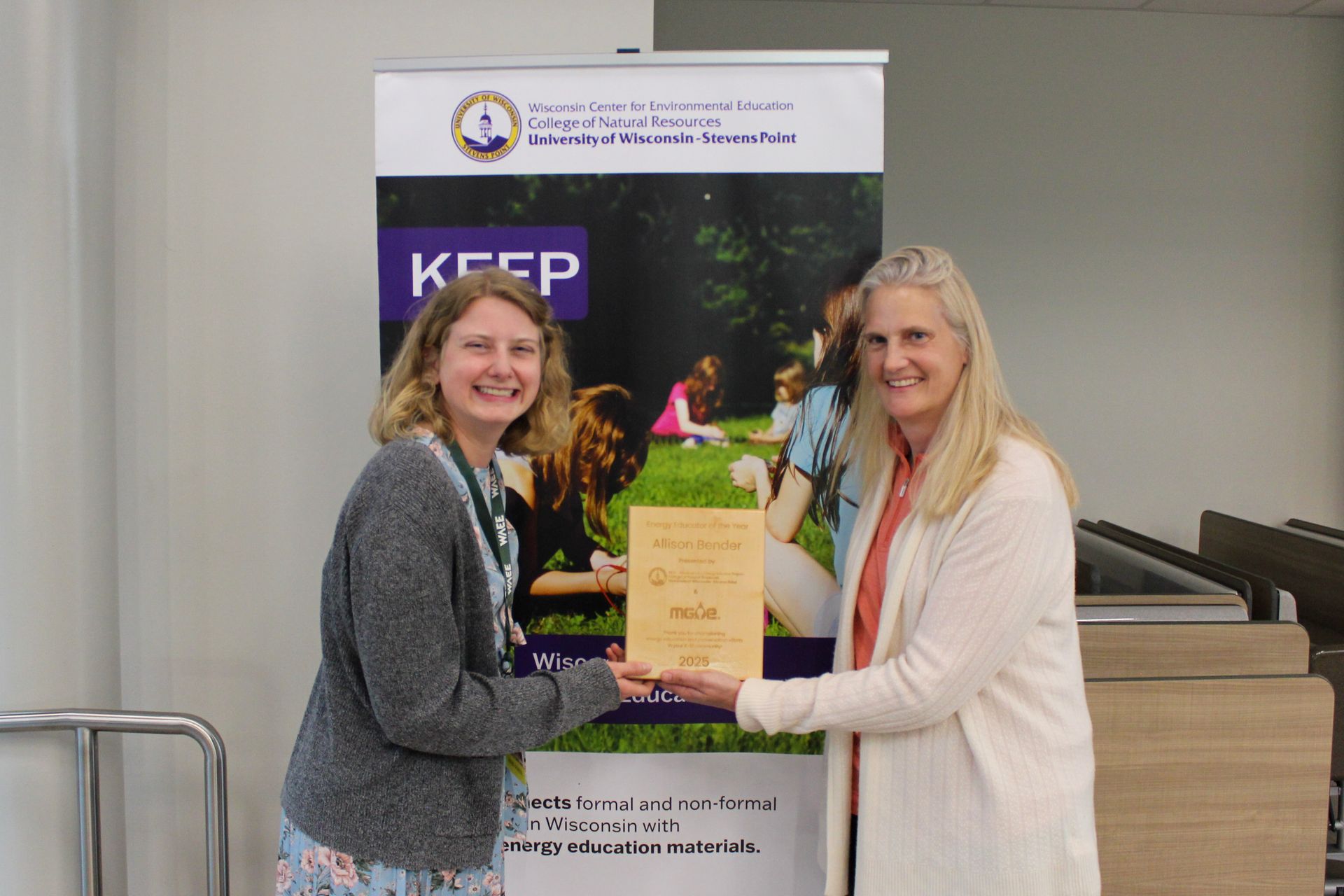 Award Winner Allison Bender stands with Wendy Stetzer