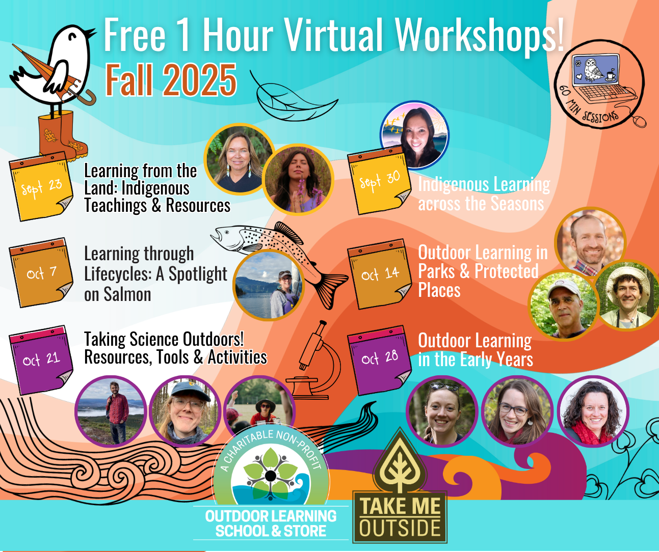 Promotional graphic of speakers for the 2025 Fall Virtual Workshop series.