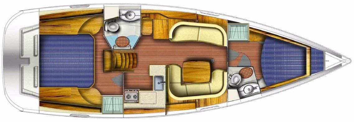 2009 Jeanneau Sun Odyssey 42 DS layout
