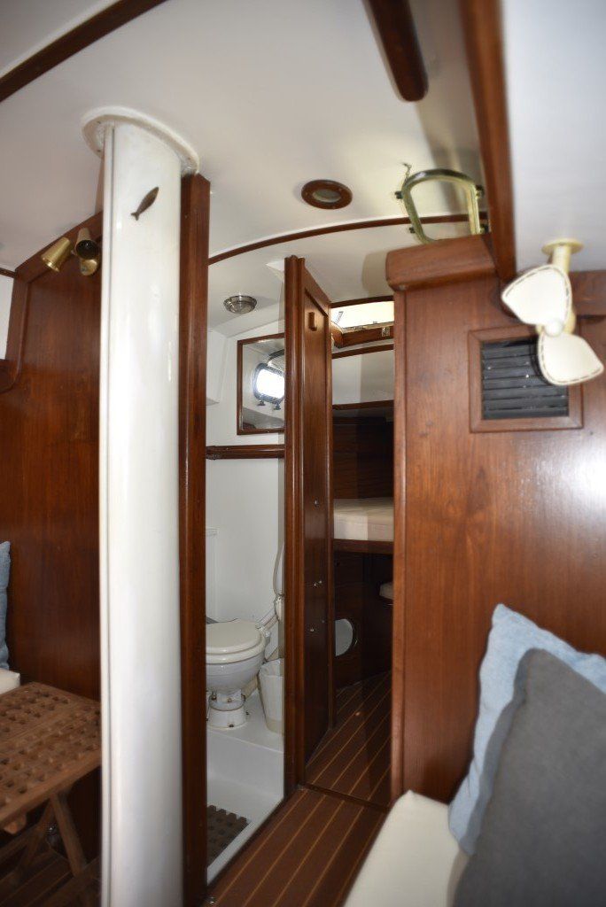 1981 Cape Dory 33 head door open