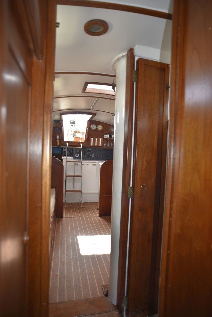 1981 Cape Dory 33 view aft from forepeak