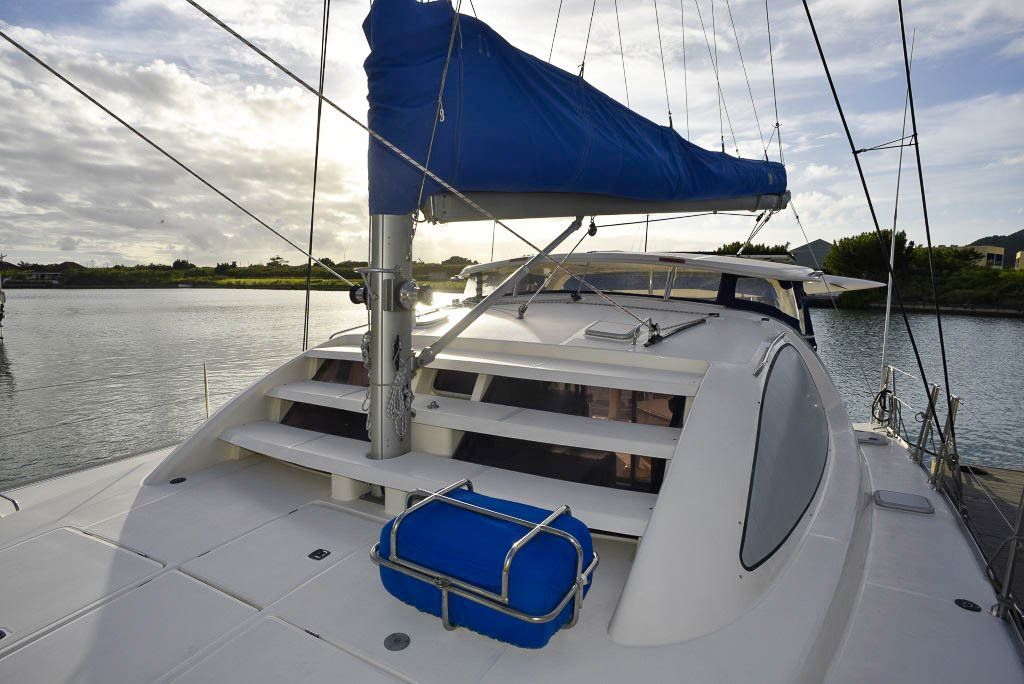 Leopard 40 catamaran viewed from bow