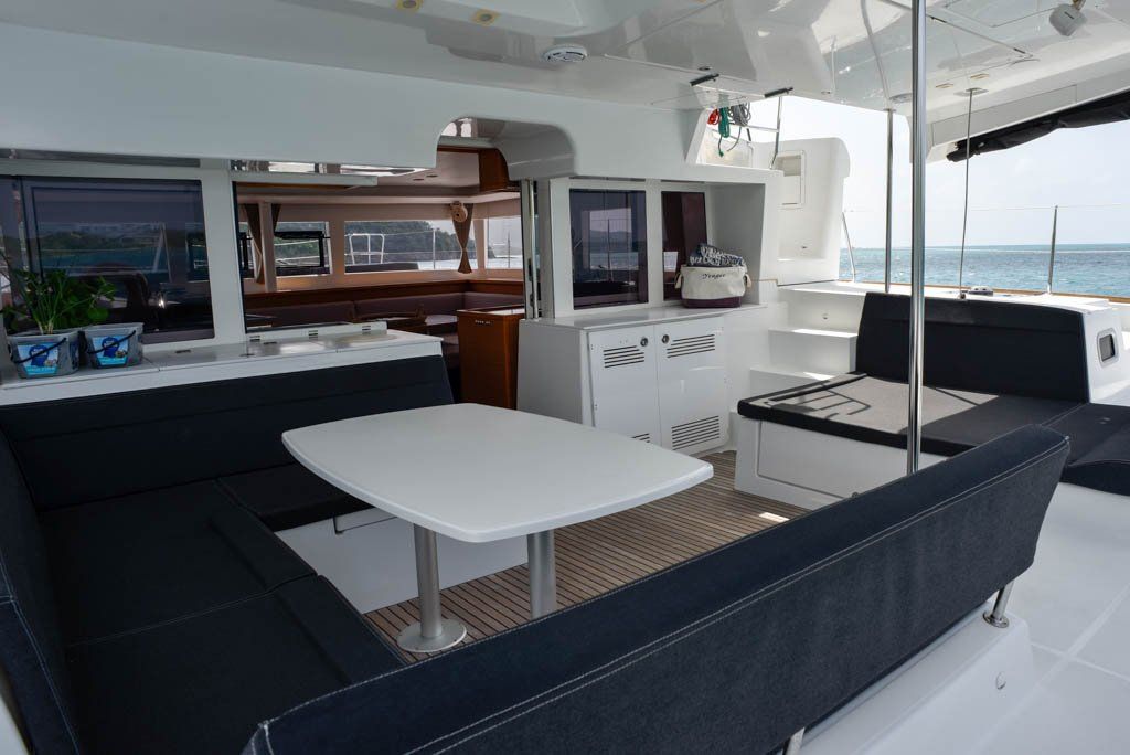 Lagoon 450F catamaran cockpit