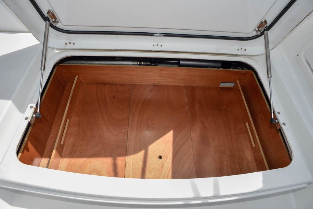 Lagoon 450F starboard engine bay storage