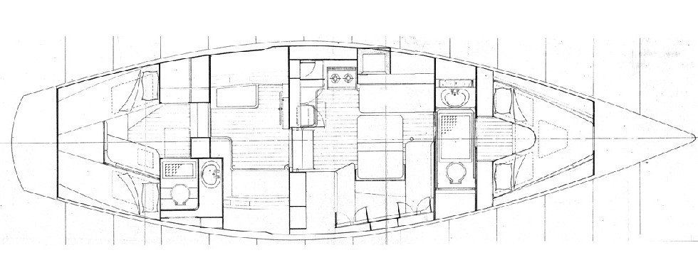 1975 Nicholson 42 Interior layout