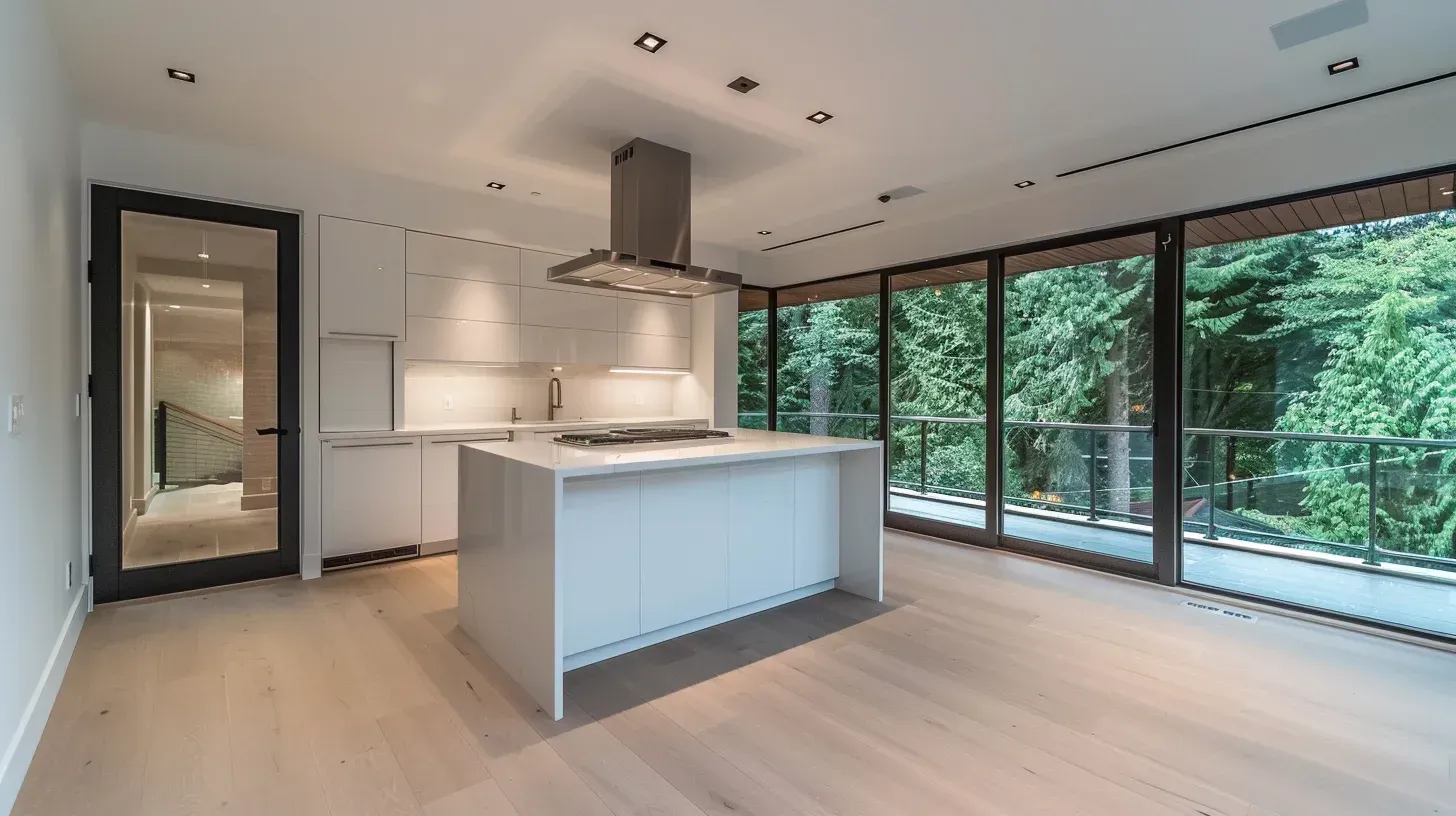 Luxury kitchen renovation Vancouver BC showcasing marble waterfall island, custom cabinetry installation, and premium finish upgrades.
Vancouver kitchen remodel transformation featuring quartz countertops, tile flooring installation, backsplash enhancement, and professional contractor execution.
Full kitchen remodeling Vancouver BC including cabinet replacement, countertop upgrade, lighting improvements, and layout redesign.