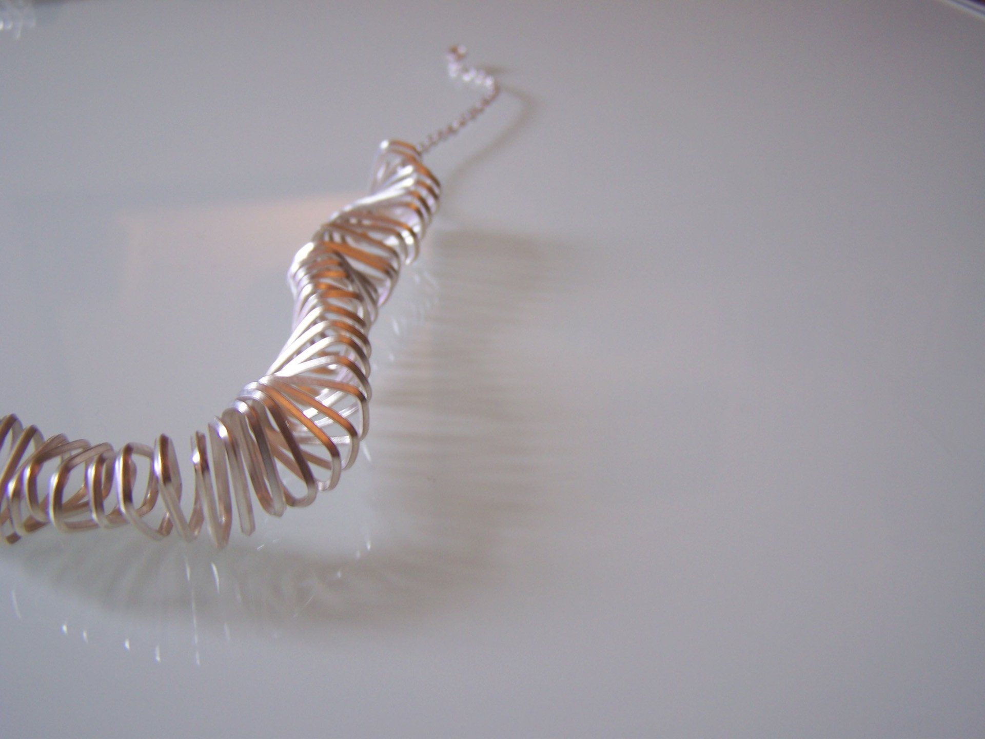 Bio, silver wire hand formed choker ©Libby Day Design