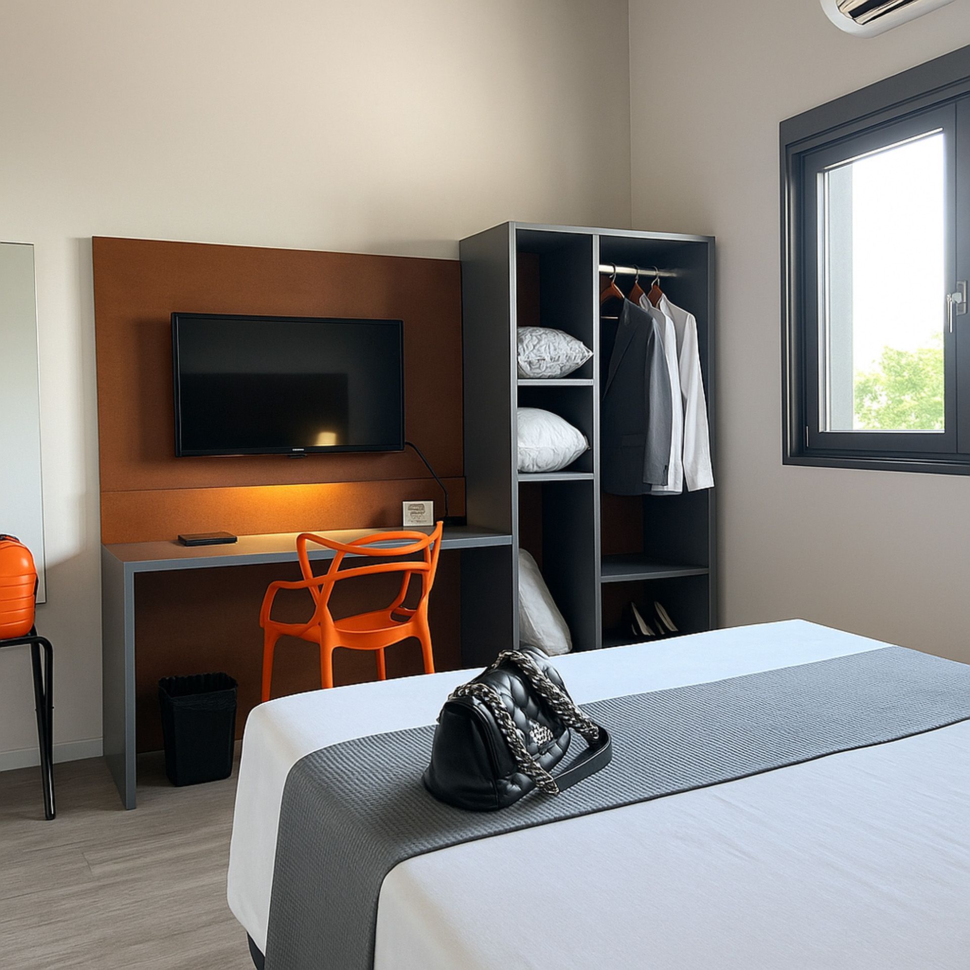 Quarto de hotel casal.