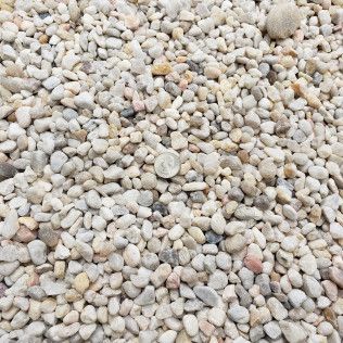Pile of small, rounded, multicolored gravel