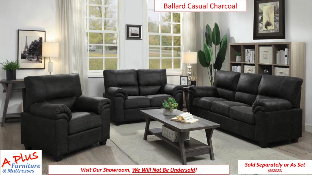 Living Room Set — Ballard Casual Charcoal in Hemet, CA