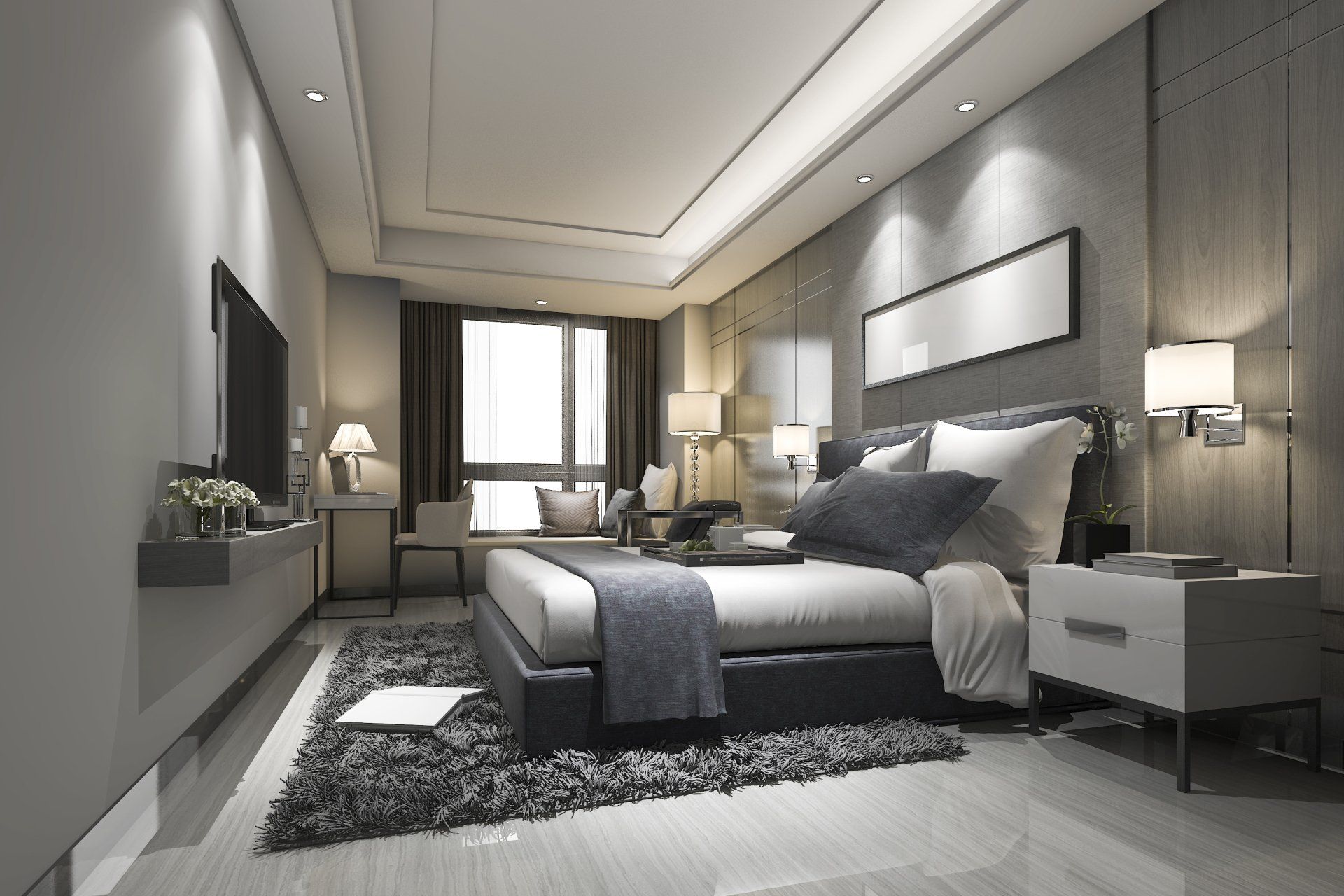 Bedroom Set — Modern Luxury Bedroom in Hemet, CA