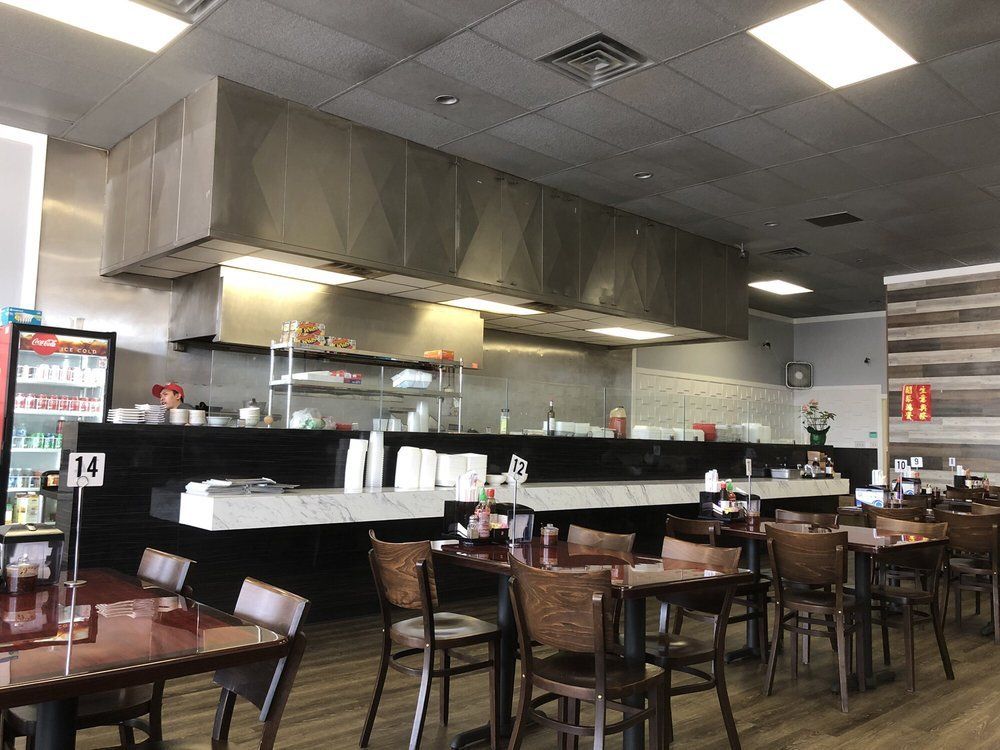Open kitchen and dining area