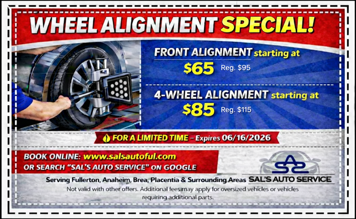 Wheel Alignment Special | Sal's Auto Service