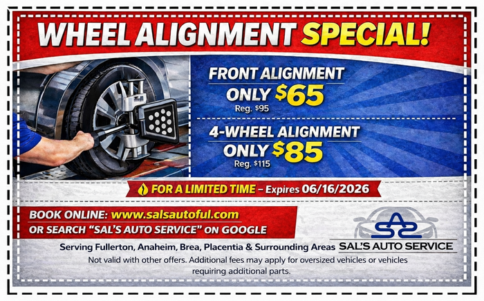 Wheel Alignment Special | Sal's Auto Service