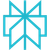 A blue geometric symbol on a white background.