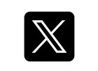 The letter x is in a black square on a white background.