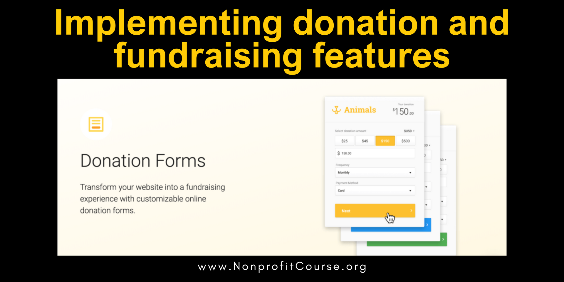 Nonprofit website Implementing donation and fundraising features