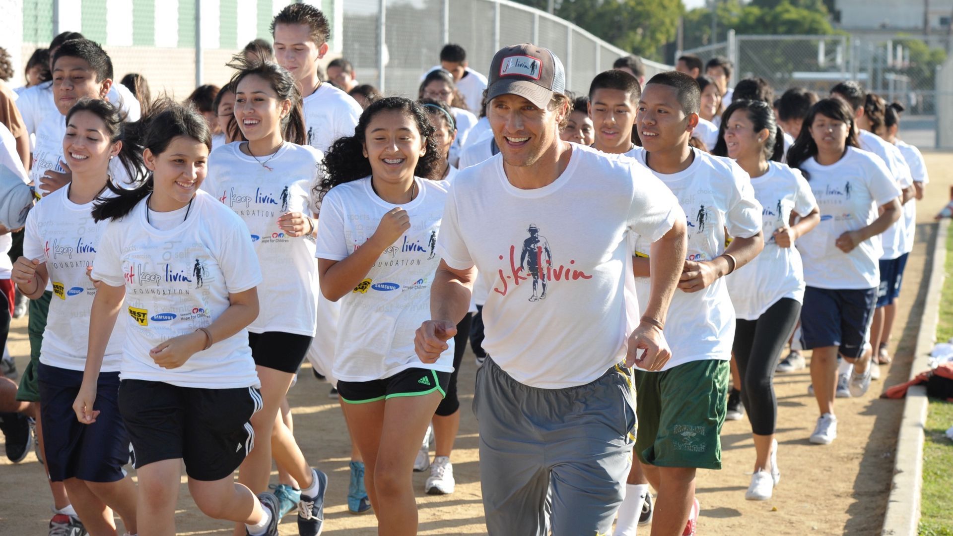 Matthew McConaughey and kids for his foundation