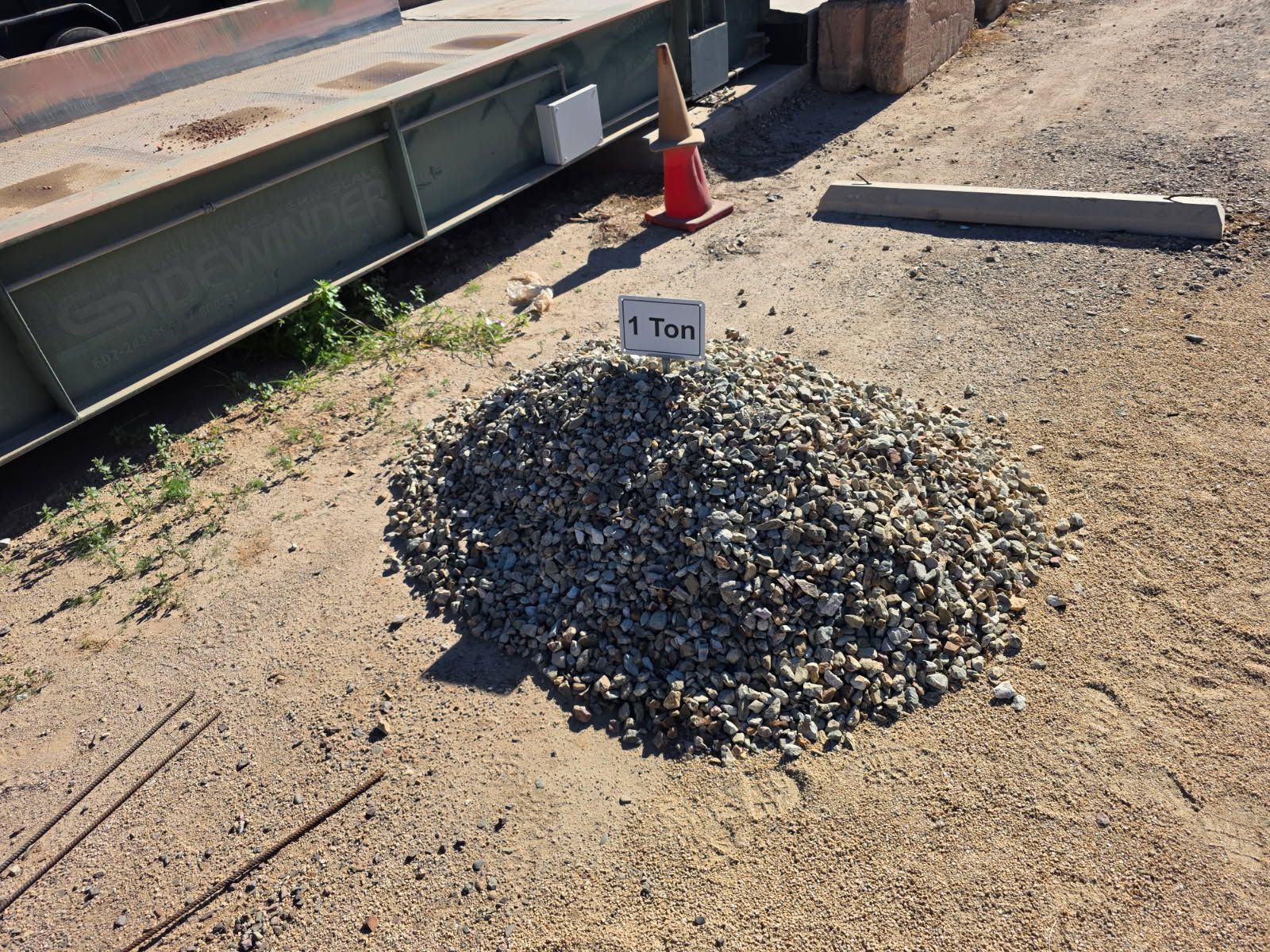 Pile of gravel labeled 