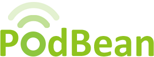 A green podbean logo on a white background