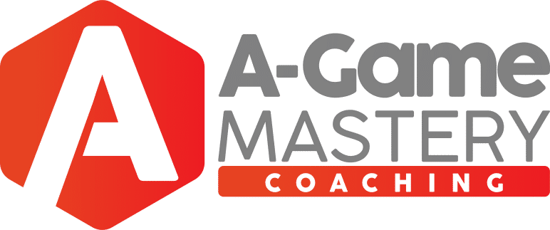 A logo for a game mastery coaching company.