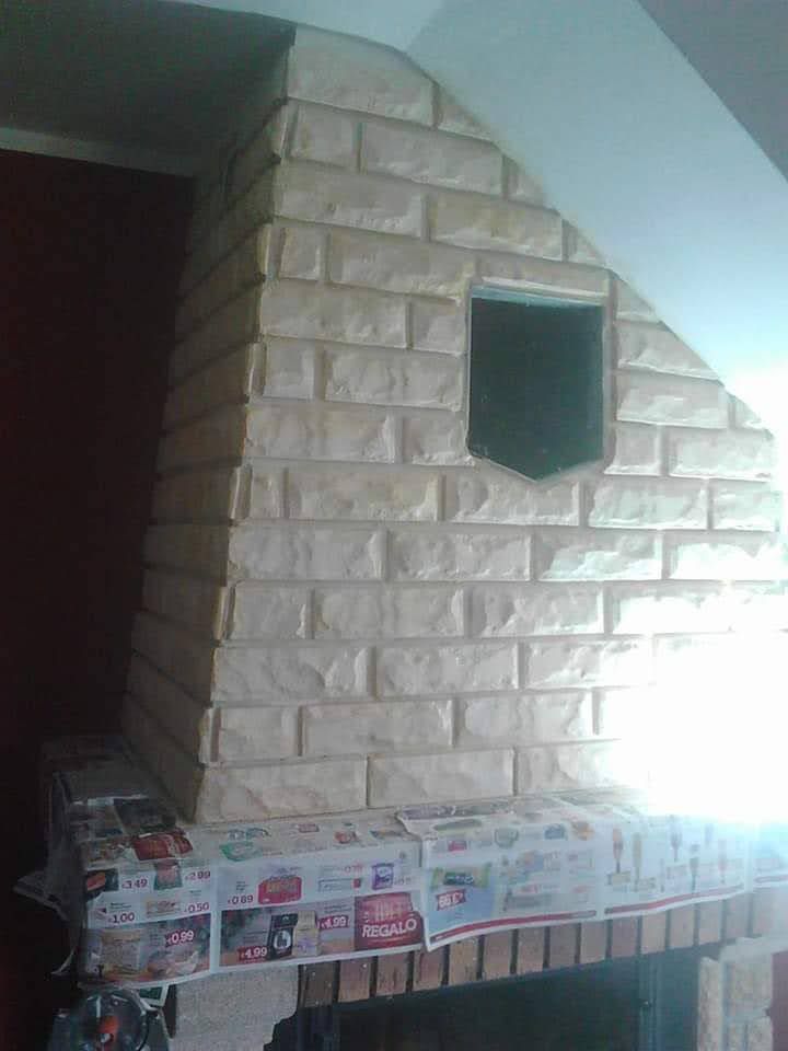 Rivestimento camino in gesso