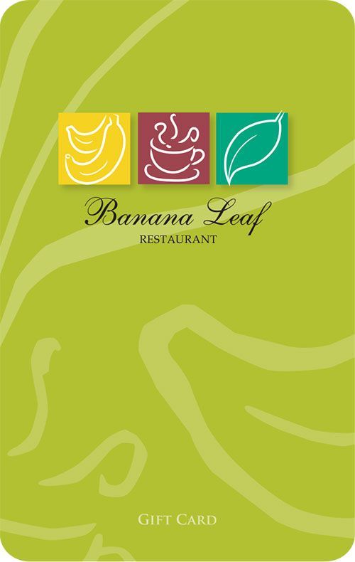 A green gift card for banana leaf restaurant