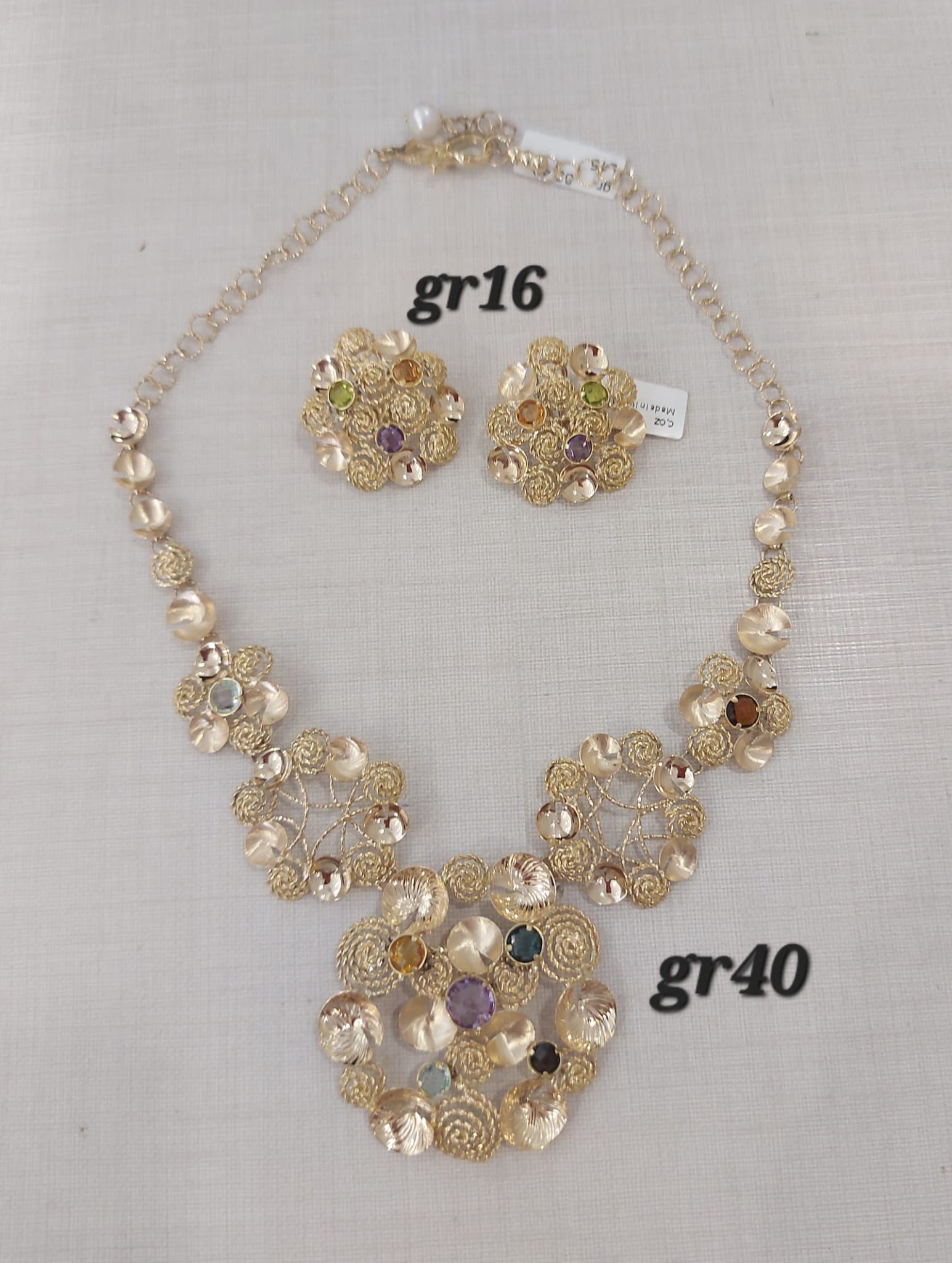 PAURE 18 KT CON COLLANA E ORECCHINI