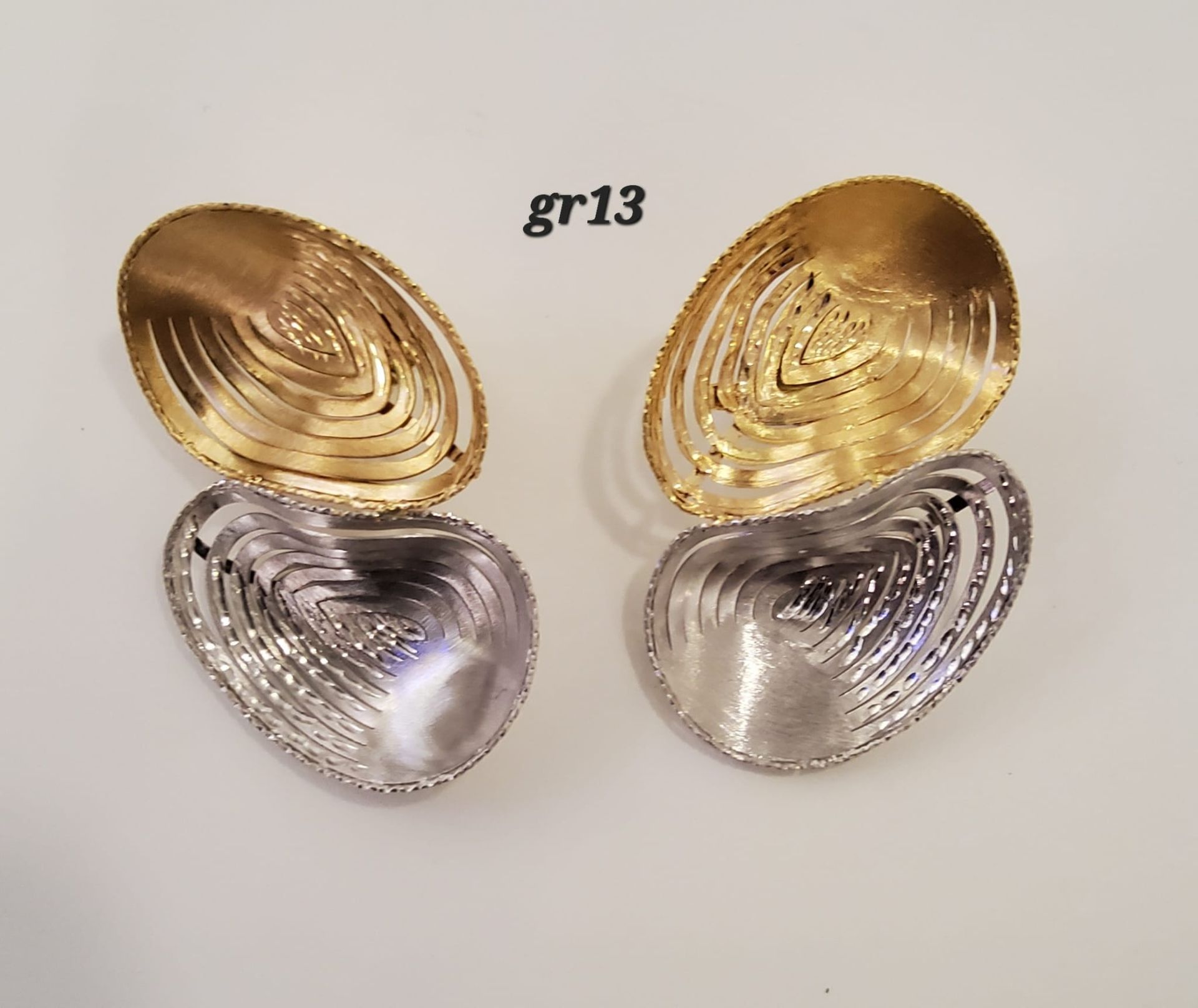 ORECCHINI PENDENTI 18 KT BICOLORE ESOTICO