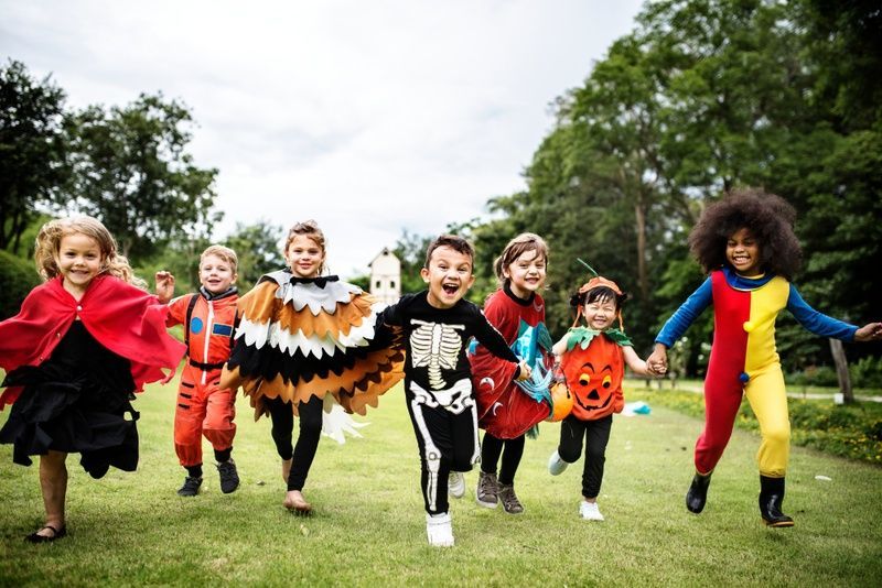 Kids celebrating Halloween