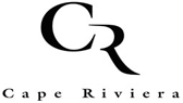 A black and white logo for cape riviera on a white background.