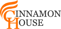 The cinnamon house logo is orange and black on a white background.