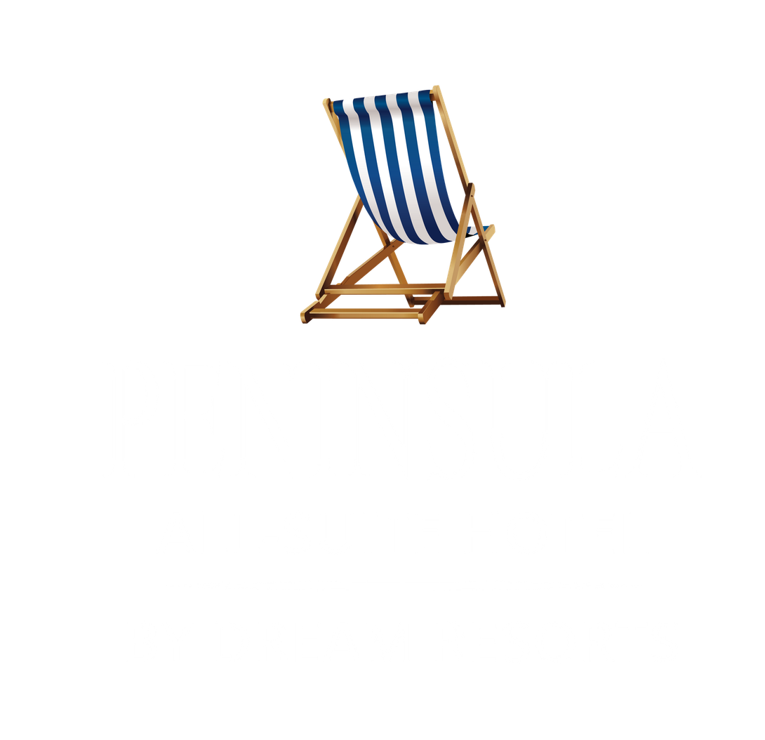 A blue and white striped beach chair on a white background