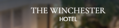 A blurry picture of the winchester hotel with palm trees in the background