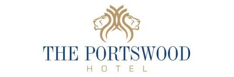 The logo for the portswood hotel has a lion on it.