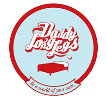 A logo for daddy long legs in a world of your own