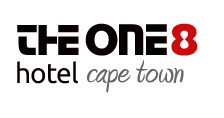 The logo for the one 8 hotel cape town is black and red.