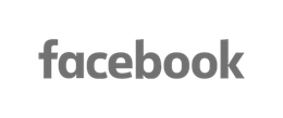 Facebook logo in gray text.