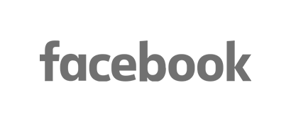 Facebook logo in gray text.