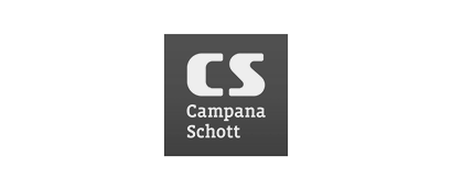 Logo for Campana Schott, featuring the letters "CS" in white on a dark gray square.