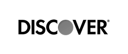 Discover card logo with a gray dot.