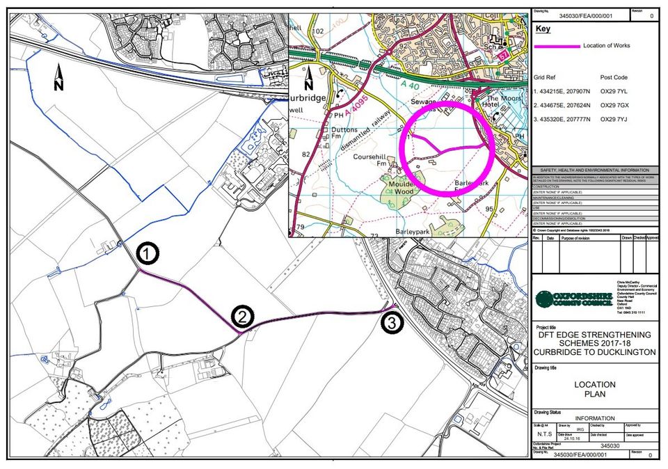 Map showing road closure