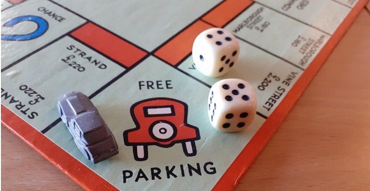 Free Parking square on Monopoly board
