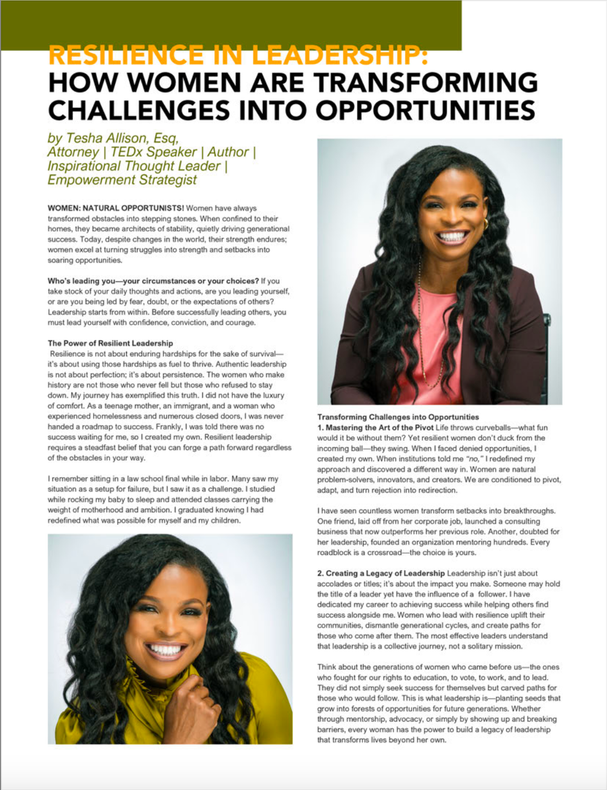 Resilience in leadership : how women are transforming challenges into opportunities newsletter.