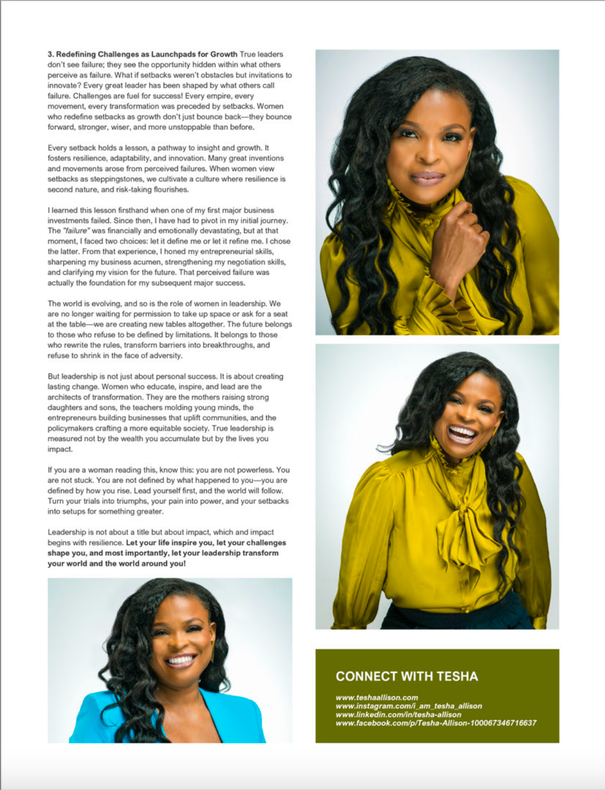 A woman in a yellow shirt and blue jacket is smiling on a magazine article.