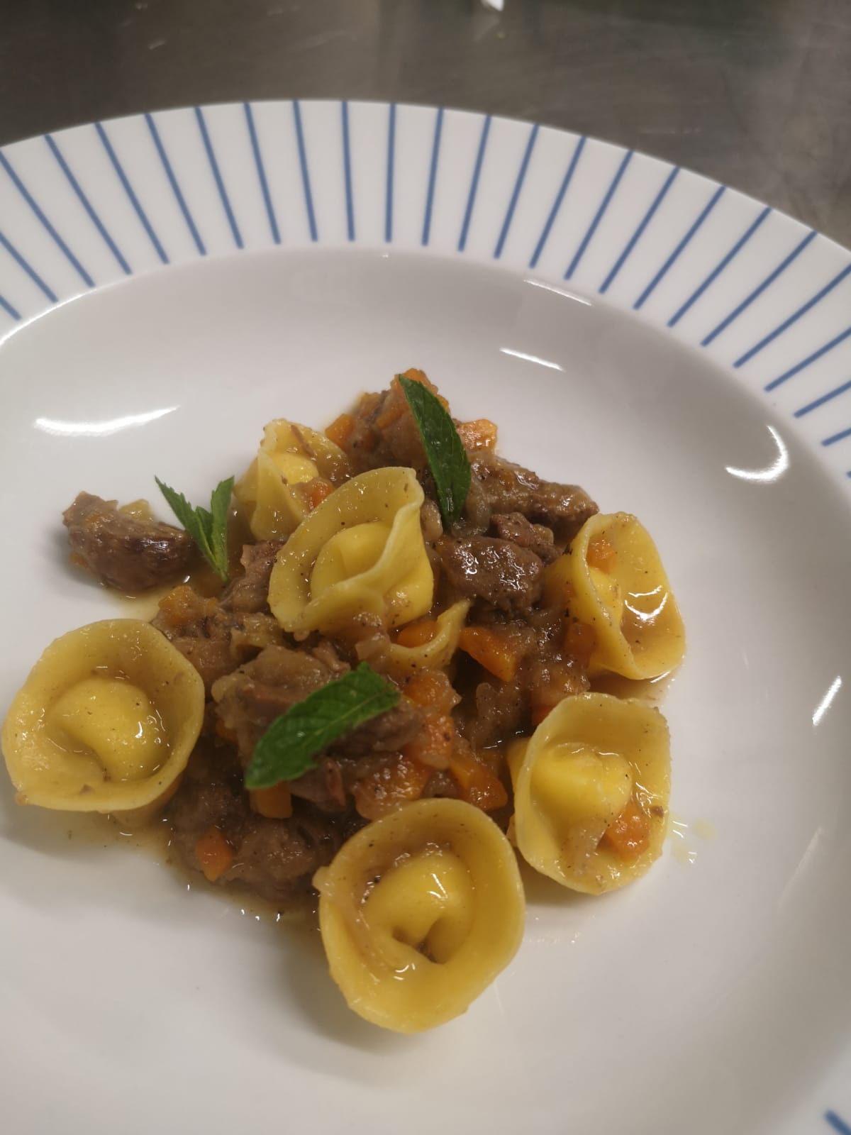 tortelli with meat sauce