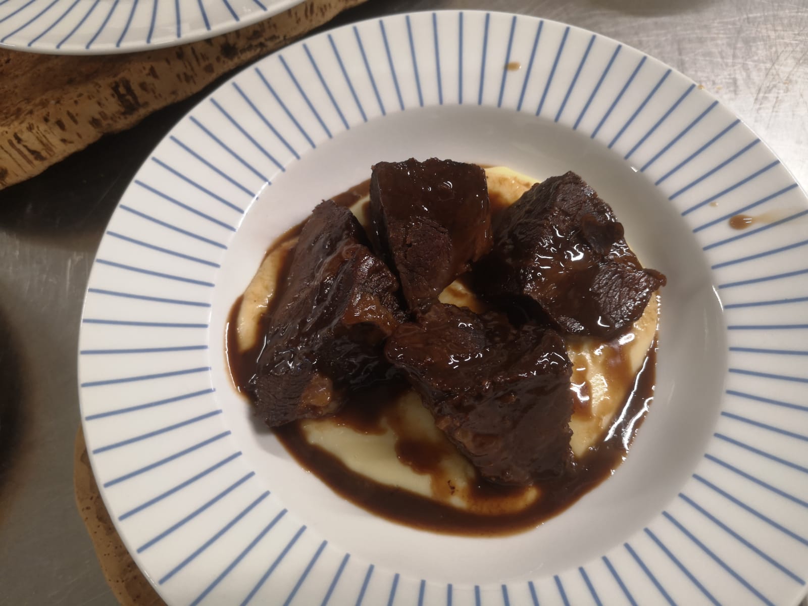 stewed meat with mashed potatoes