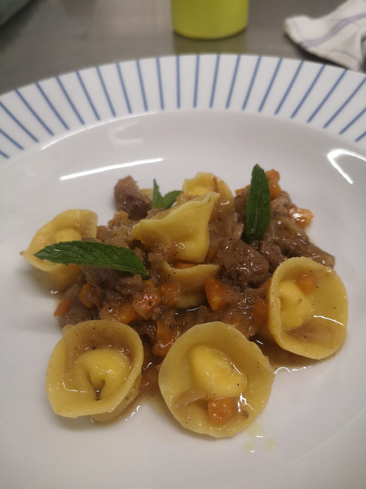 tortelli with meat sauce