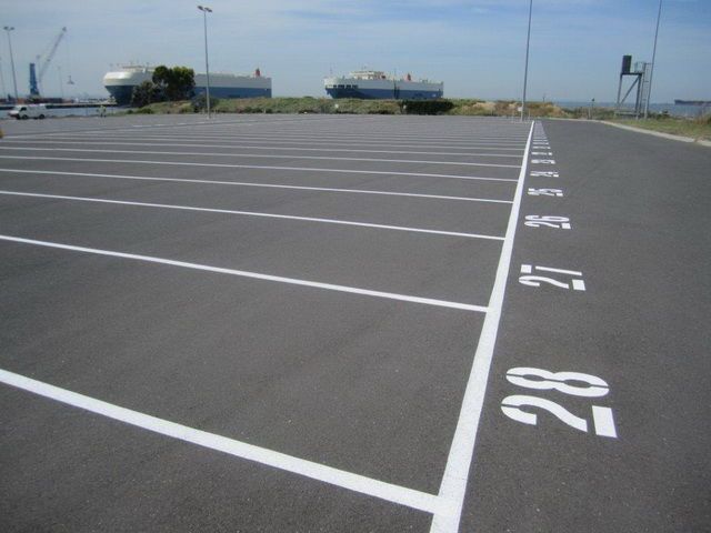 Car park line marking with numbering 