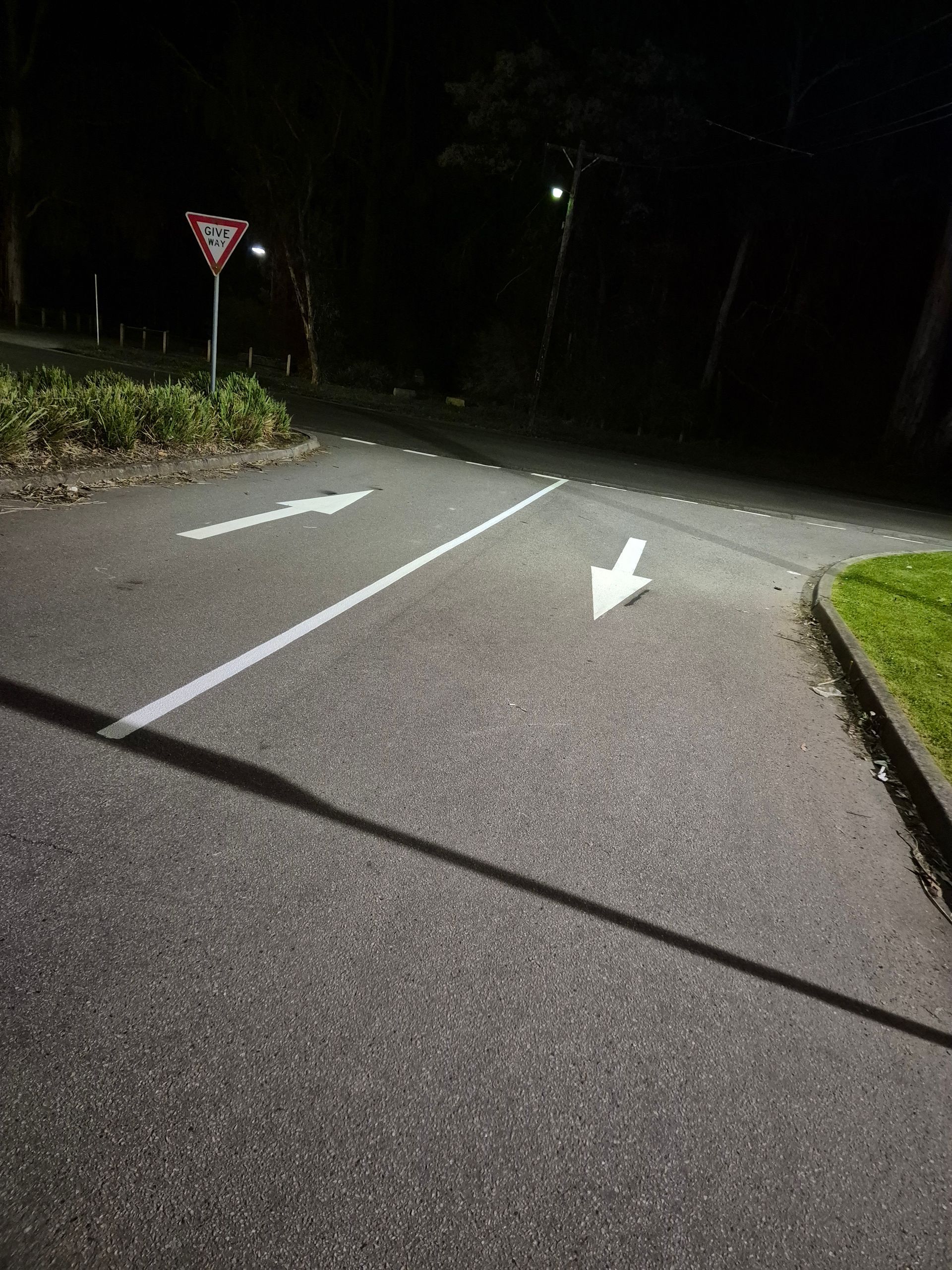 2 straight arrows line marking